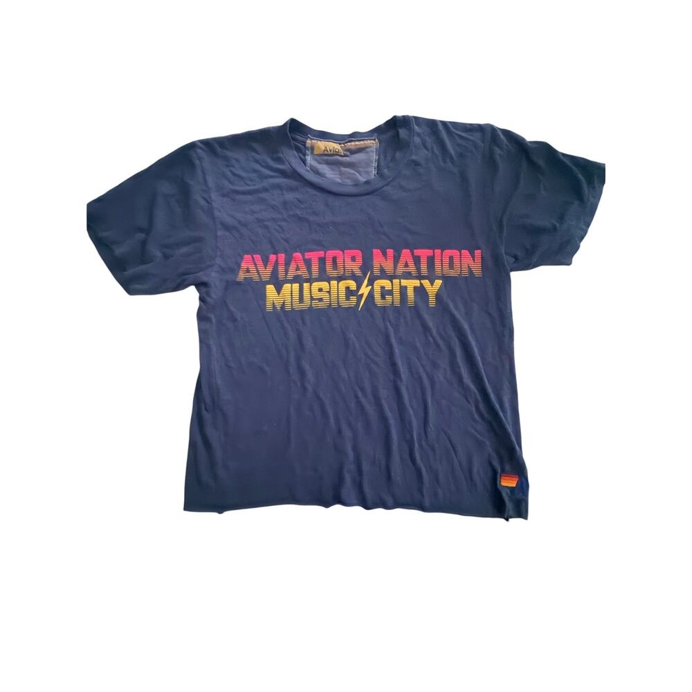 Aviator Nation Nashville Music City T Shirt Womens Small Retro Graphic Tee